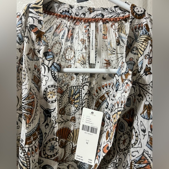 Anthropologie Tie-Front Blouse Top Sz-Med
Women's Casual Long Sleeve Boho NWT - Picture 3 of 7